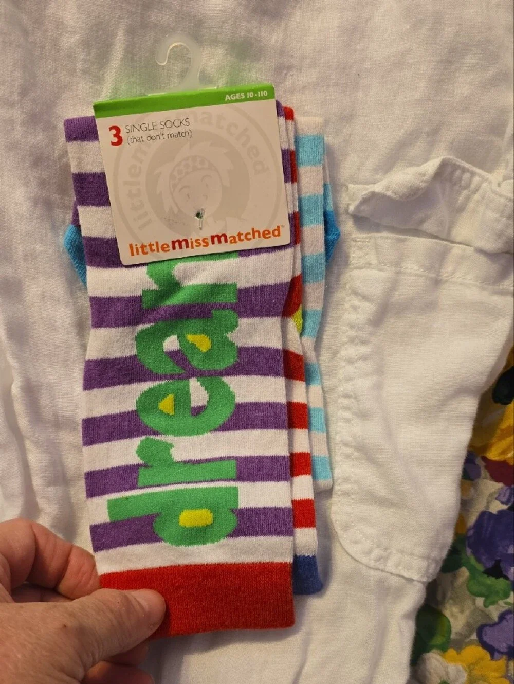 Girls'‎ Striped Pink & White Socks - 3 Pack